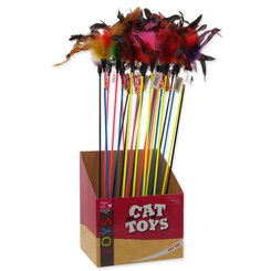 Magic Cat hůlka s peřím a rolničkou 17+49 cm 24 ks