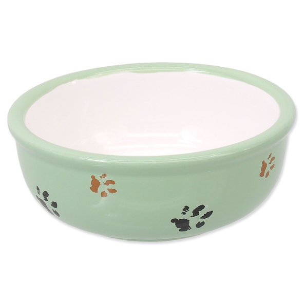 Magic Cat miska keramická mačací tlapka zelená 13x5 cm 330 ml