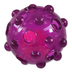 Dog Fantasy hračka míček Glow z TPR gumy fialový 8 cm