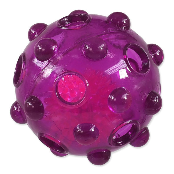 Dog Fantasy hračka míček Glow z TPR gumy fialový 8 cm
