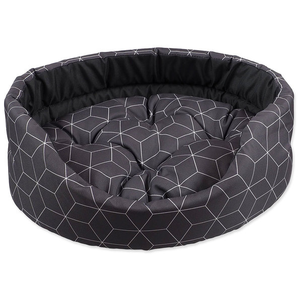 Dog Fantasy Pelíšek oválný s polštářem šedý 54 × 46 × 16 cm