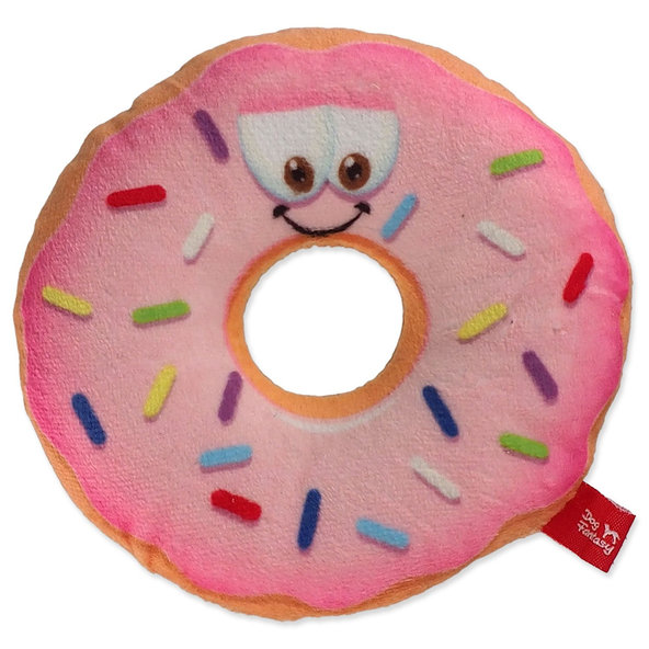 Dog Fantasy hračka donut s obličejem růžový 12 cm