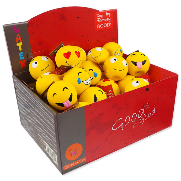 Dog Fantasy displej hraček Latex Emoji Ball set 36 ks