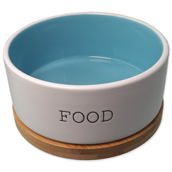 Dog Fantasy keramická miska FOOD podtácka bílá/modrá 16×6,5 cm 850 ml