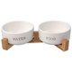 Dog Fantasy set keramických misek se stojanem bílé 2x13x5,5 cm 400 ml
