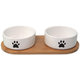 Dog Fantasy set keramických misek s podtáckou bílé tlapka 2x13x5,5 cm