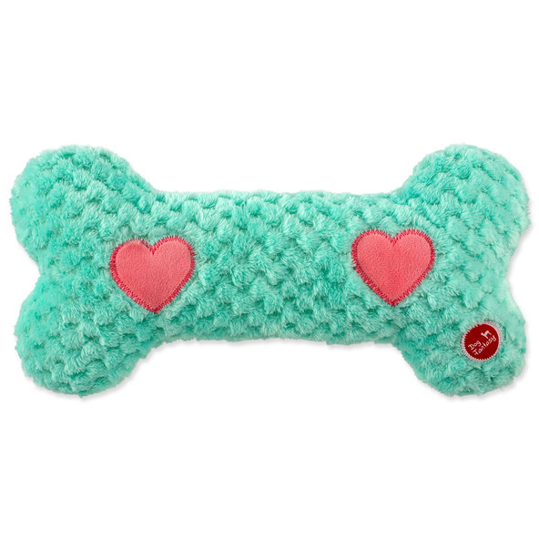 Dog Fantasy Cuddle Hračka pro psy vyhřívaná kost tyrkysová 30 cm