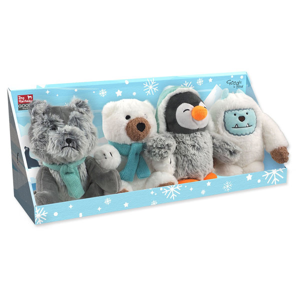 Dog Fantasy Winter Tale Hračky pro psy polární mix 4 ks