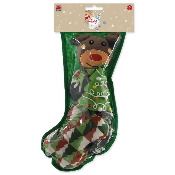 Dog Fantasy Winter Tale Hračky pro psy vánoční mix 4 ks