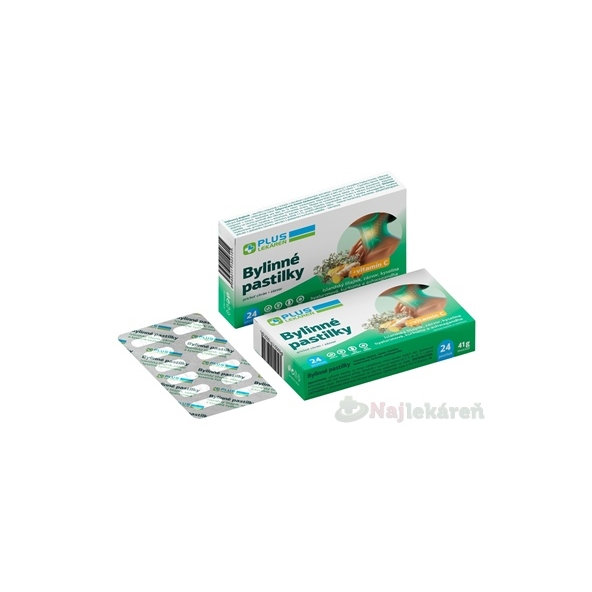 Plus Lekáreň Bylinné pastilky vitamin C citron zázvor 24 pastilek
