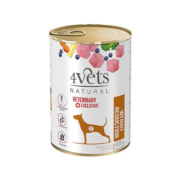 4Vets Dog konzerva Weight Reduction 400 g