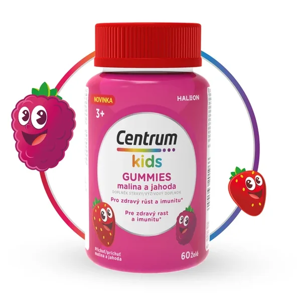 Centrum Kids Gummies malina + jahoda 60 želé