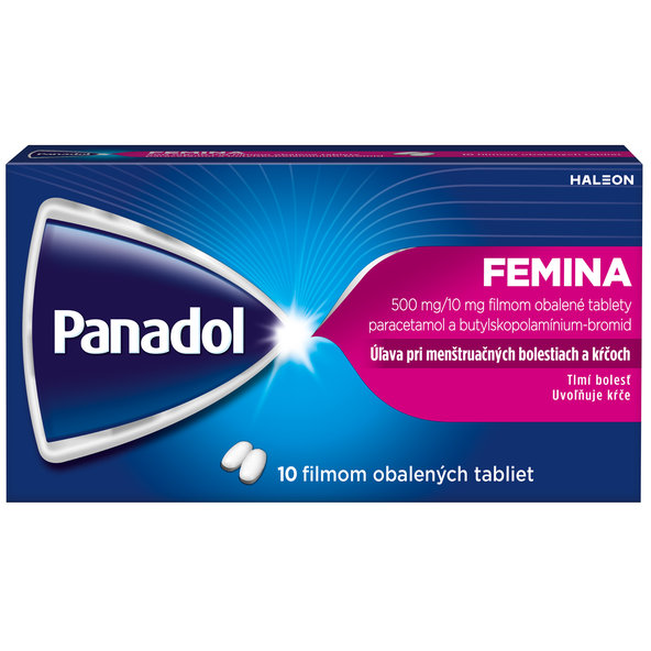 PANADOL FEMINA při menstruačních bolestech a křečích 10 tablet