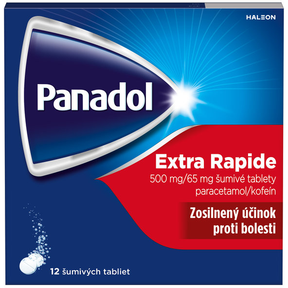 Panadol Extra Rapide 500 mg proti bolesti 12 šumivých tablet