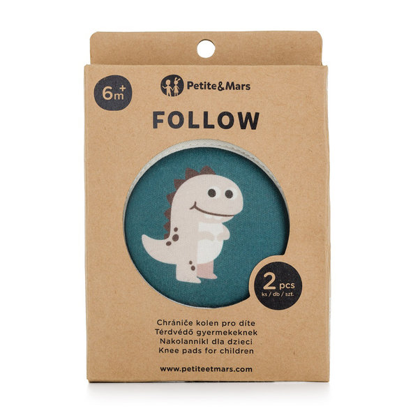 PETITE&MARS Chrániče kolen elastické Follow Misty Green 2 ks
