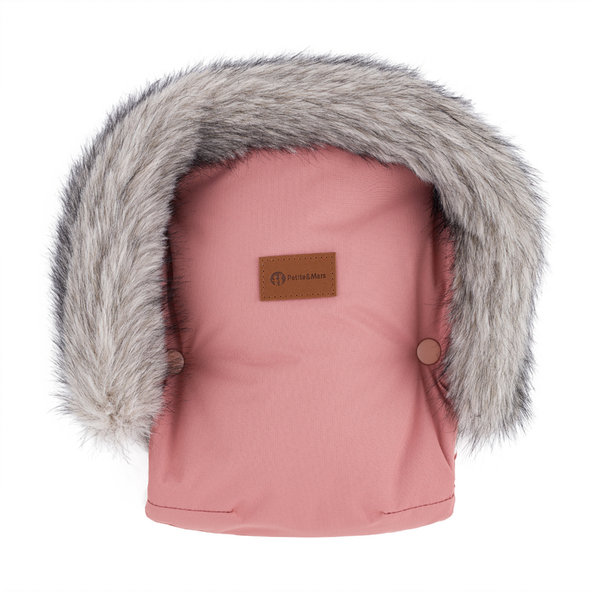 PETITE&MARS Rukvacie na kočárek Furry Old Rose
