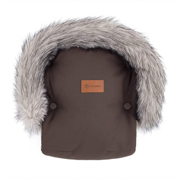 PETITE&MARS Rukavice na kočárek Furry Rich Brown