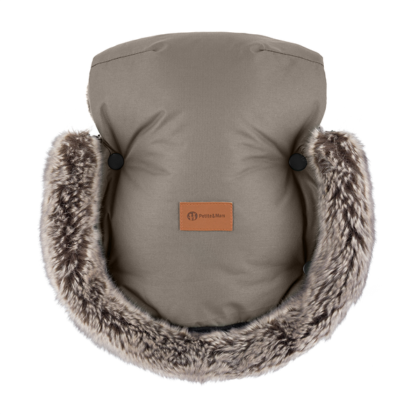 PETITE&MARS Rukavice na kočárek Furry Mocha Mousse