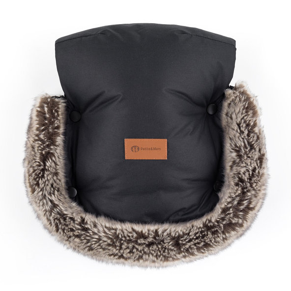 Petite&Mars rukávník / rukavice Furry Forever Black 2ks