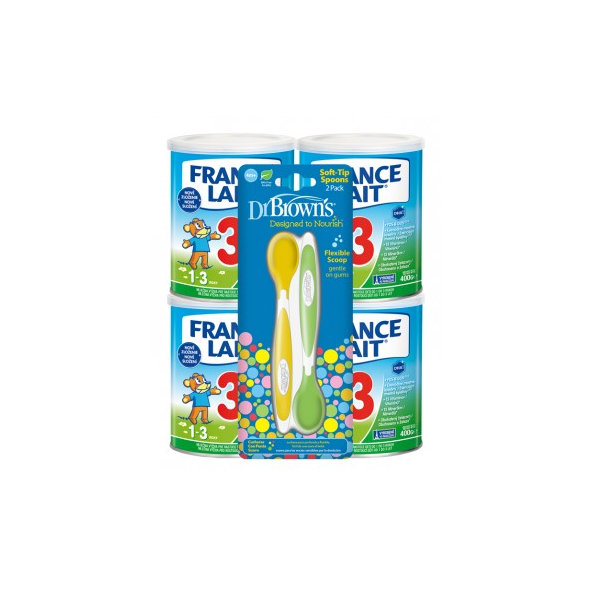 France Lait 3 4×400 g + Dr.Brown’s lžičky 2 ks