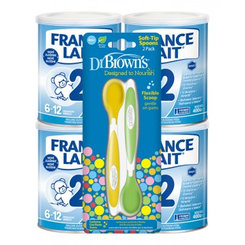 France Lait 2 4×400 g + Dr.Brown’s lžičky 2 ks