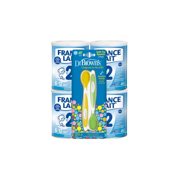 France Lait 2 4×400 g + Dr.Brown’s lžičky 2 ks