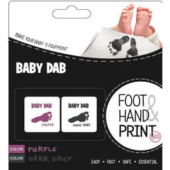 Baby Dab barva na dětské otisky fialová a šedá 2 ks