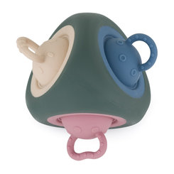 PETITE&MARS silikonová hračka Pop Up Triangle Misty Green 10 m+