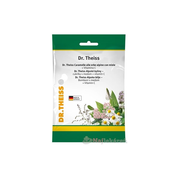 Dr. Theiss Alpské byliny bonbony s medem a vitaminem C 75 g