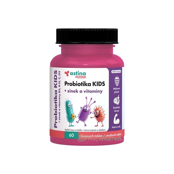 Astina Pharm Probiotika Kids malina a zinek 60 tablet