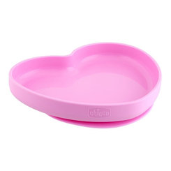 Chicco silikonový talíř srdce růžová 9 m+
