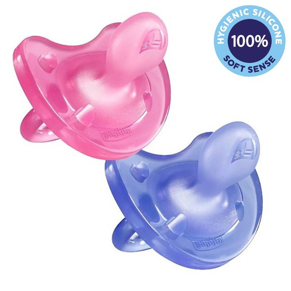 Chicco Physio Soft celosilikonový dudlík holka 16–36 m 2 ks