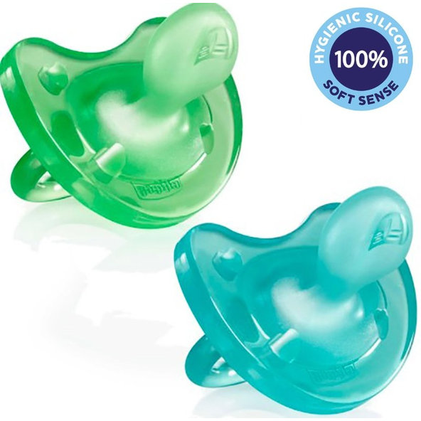 Chicco Physio Soft dudlík celosilikonový kluk 6–16 m 2 ks