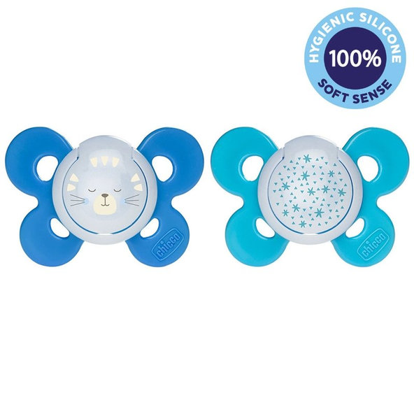Chicco Physio Comfort dudlík noční kluk 16–36 m 2 ks