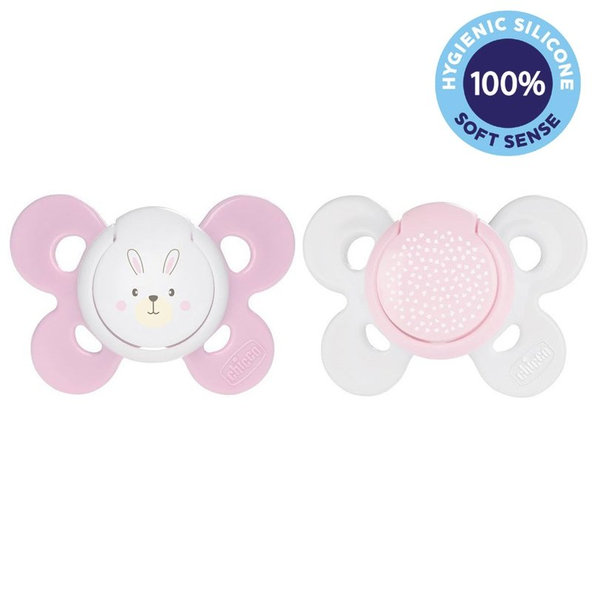 Chicco Physio Comfort dudlík silikonový holka 0–6 m 2 ks
