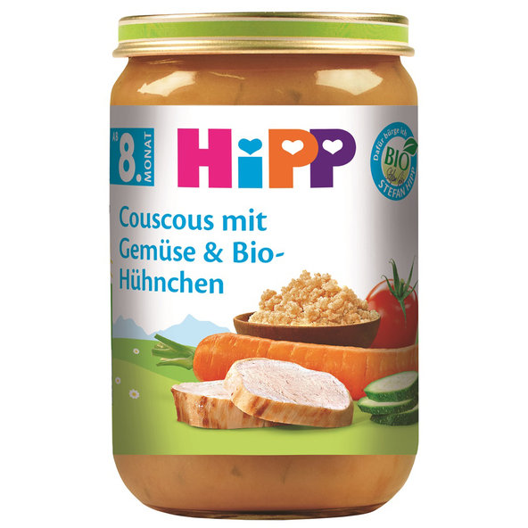HiPP BIO příkrm kuskus se zeleninou a kuřecím masem 8m+ 220 g