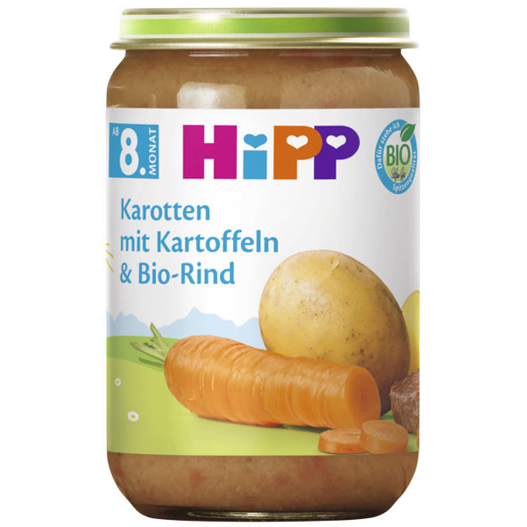 HiPP BIO příkrm brambory zelenina a hovězí maso 8m+ 220 g