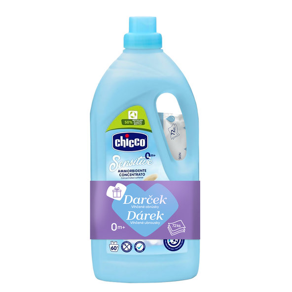 Chicco aviváž Sladký pudr 1,5 l 60 praní + ubrousky 72 ks