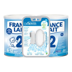 France Lait 2 Duo + Dr.Brown’s prstový zubní kartáček s pouzdrem