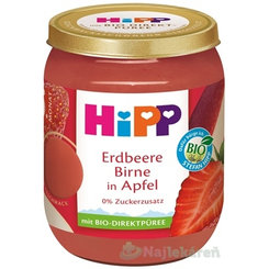 HiPP BIO příkrm jablko jahody hrušky 4m+ 160 g
