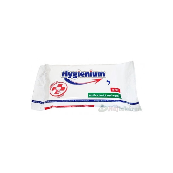 HYGIENIUM Antibakteriální vlhčené ubrousky 15 ks