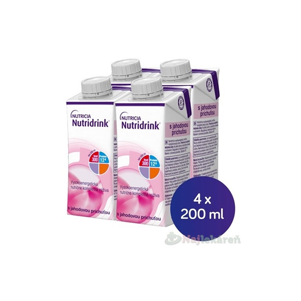 Nutridrink s jahodovou příchutí krabička 4 x 200 ml