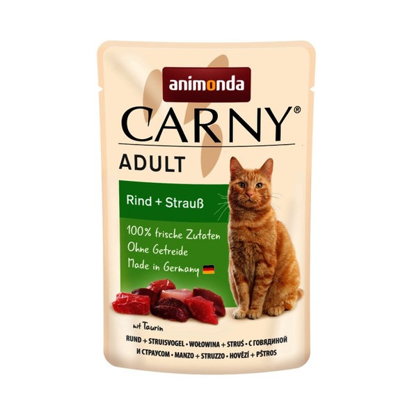 Animonda Carny® Adult kapsička pro kočky hovězí a pštros 85 g
