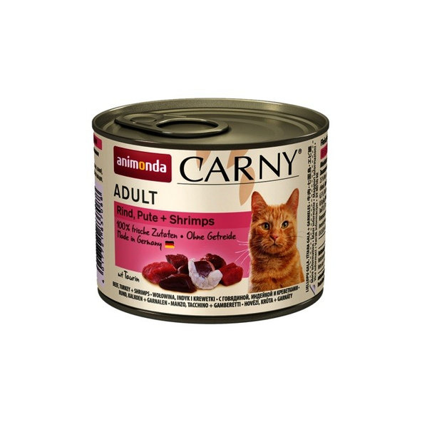 Animonda Carny® Adult konzerva pro kočky hovězí krůta a krevety 200 g