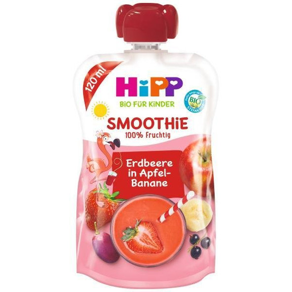 HiPP BIO příkrm smoothie jablko banán červené ovoce 120 ml