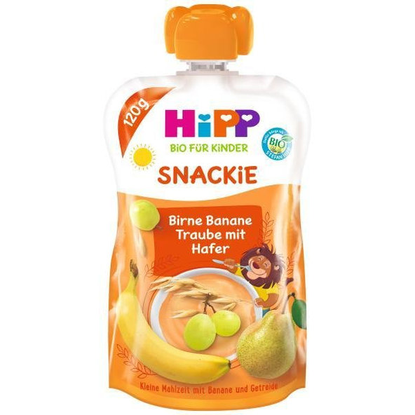 HiPP BIO Sport příkrm hruška banán bílé hrozno oves 120 g