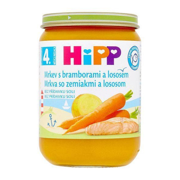 HiPP příkrm mrkev s bramborami a lososem 190 g