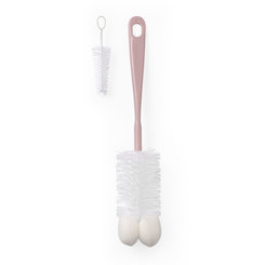 Babyono kartáč na kojenecké lahve s mini kartáčkem růžová