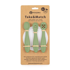PETITE&MARS tréninkové lžičky Take&Match Sweet Pea 6m+ 3ks