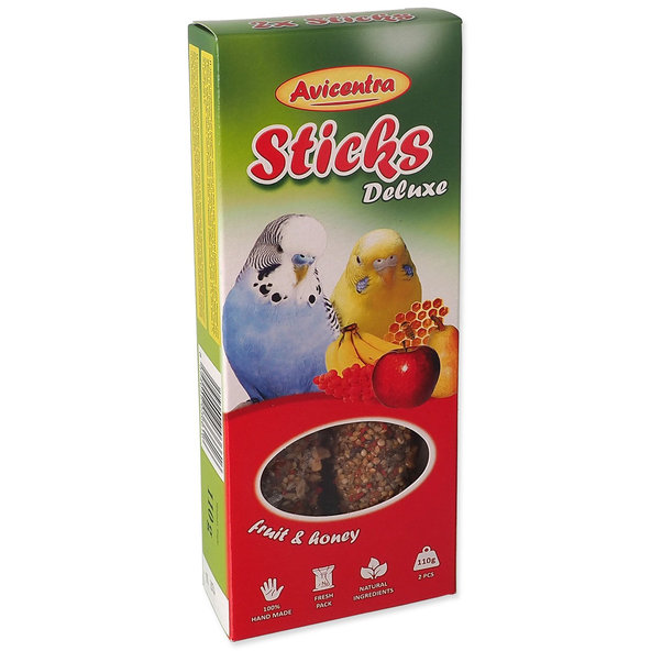 Avicentra Deluxe tyčinka s ovocem a medem andulka 2 ks